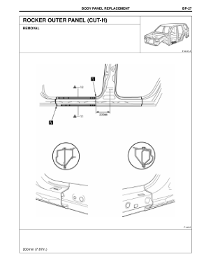 2003-2008 TOYOTA 4Runner Repair Manual, Rocker Outer Panel (Cut)